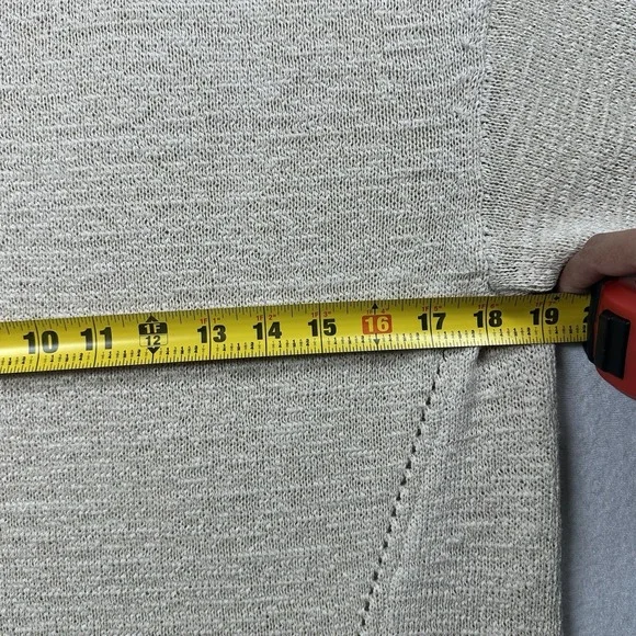 Banana Republic Slouchy Sweater Tee Women M Ivory Cream Cotton Blend Casual - Picture 6 of 9